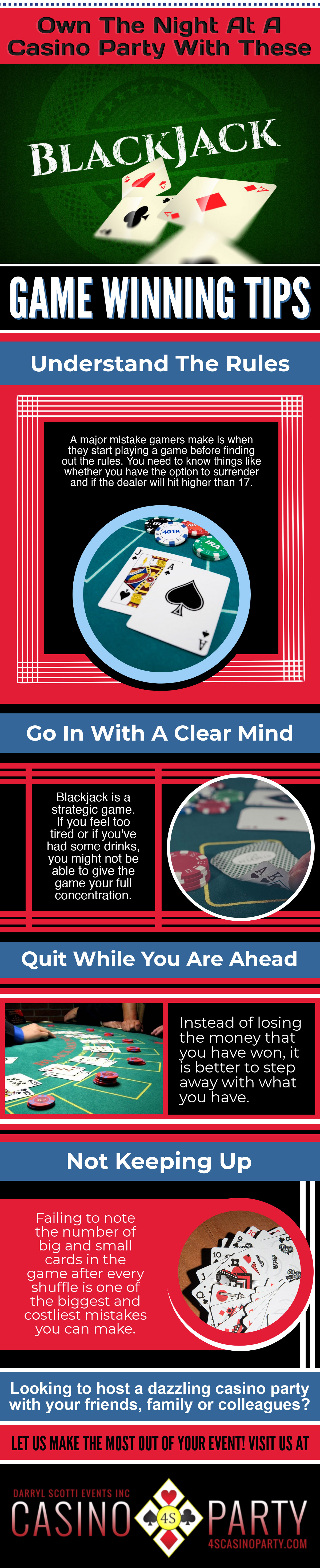 Blackjack Game Winning Tips Infograph